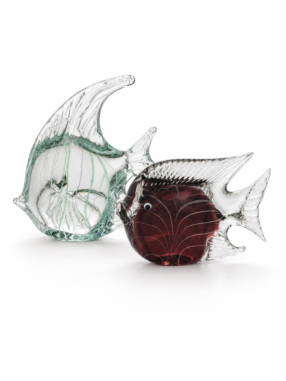 Vintage Murano-Style Handblown Art Glass Fish Figurines Set of 2